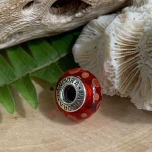 Pandora 790690 Sterling Silver Red Bubbles Murano Glass Bead Charm